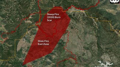 Image for story: NWS: Life-threatening flash flood warning for Dixie, Sheep fire burn scar areas