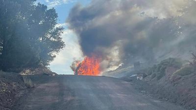 Image for story: Storey County crews quickly extinguish vehicle fire on Scorpion Road